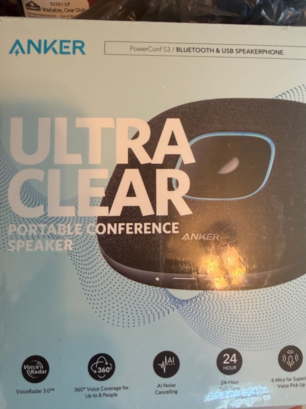 Anker PowerConf S3 Conference Speakerphone - Black and Light Blue new never used